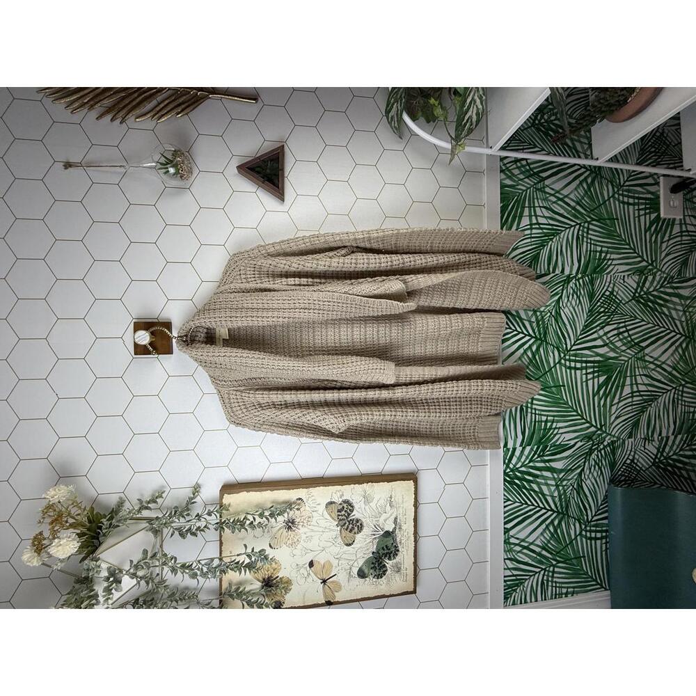 Staring at Stars by Anthropologie Tan Open Front Cardigan Sweater - Size - Large